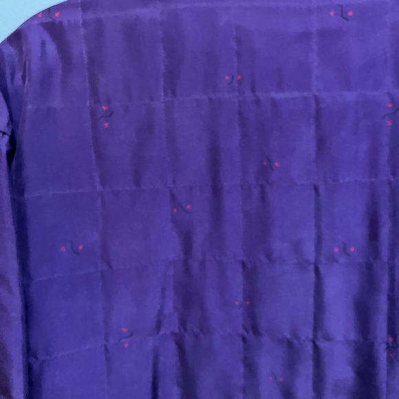 100% Silk Chico’s Purple Magenta Jacket Size 3 (16 to 18 XL) Lagenlook Button Up - Picture 10 of 10